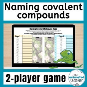 Naming covalent molecules game
