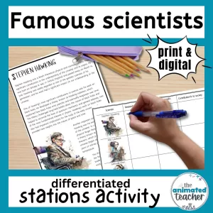 Famous Scientists Worksheet stations emergency sub lesson plan