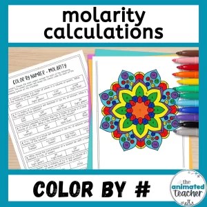 molarity calculations worksheet color by number