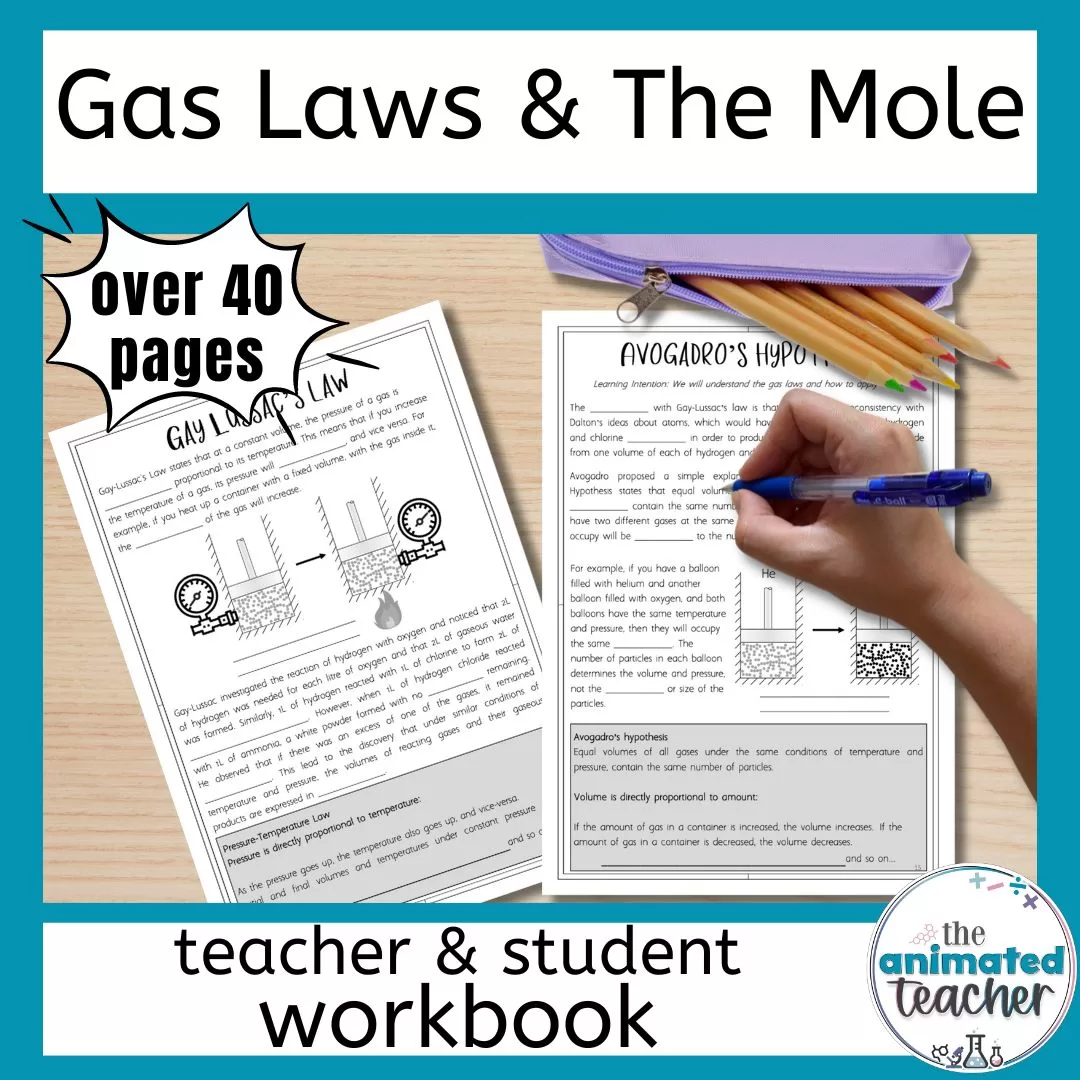 The mole and mixed gas laws worksheet booklet