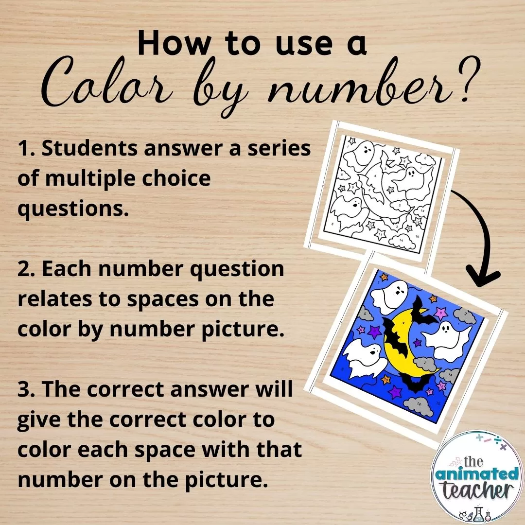 halloween science color by number scientific method
