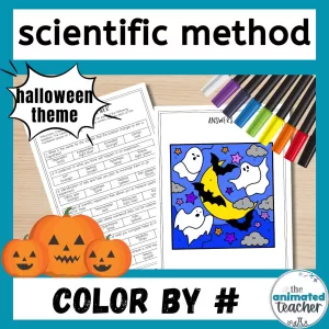 halloween science color by number scientific method