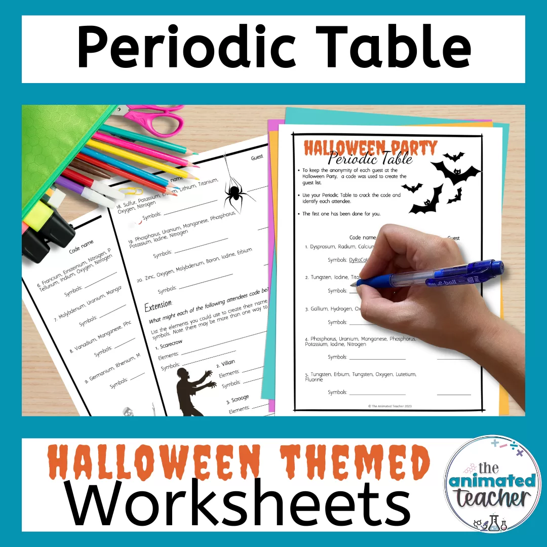 periodic table worksheet for middle school
