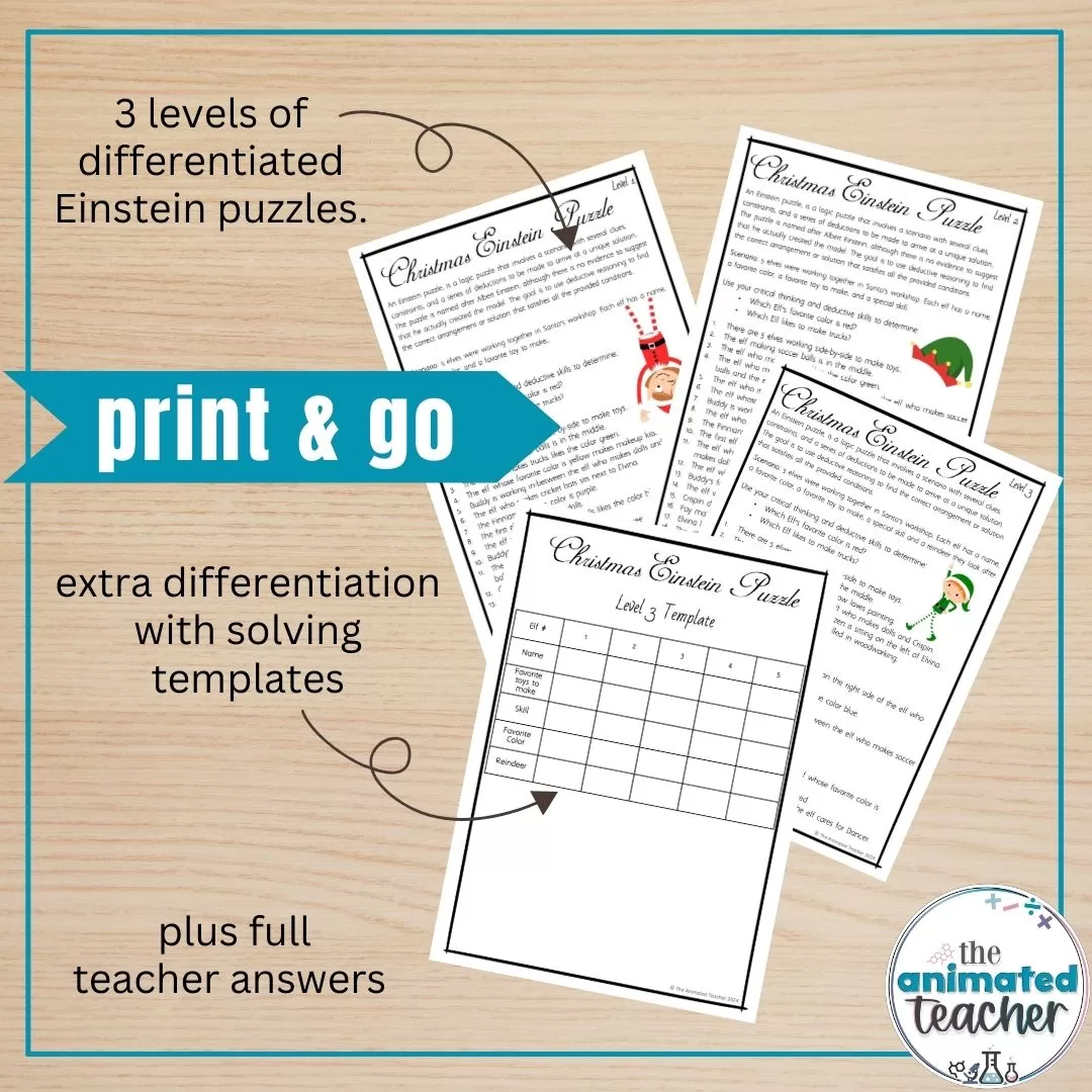 Logic puzzle printable worksheets for Christmas - Image 2