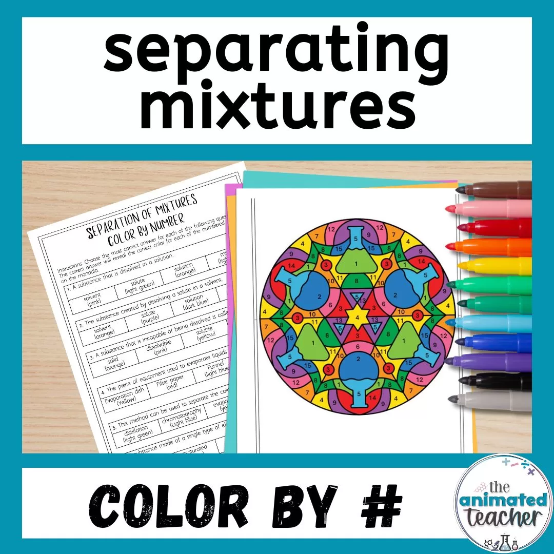 mixtures and solutions worksheet color by number