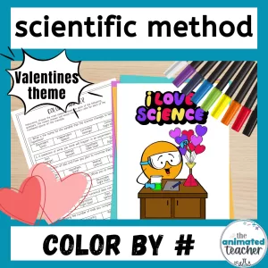 science valentines color by number