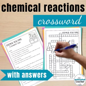 types of chemical reactions crossword puzzle with answers