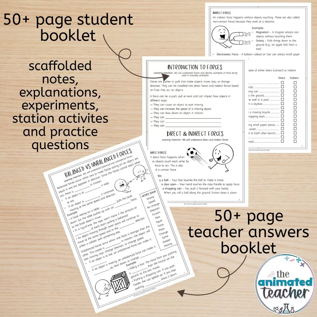 Types of Forces and Simple Machines Middle School Bundle - Image 2