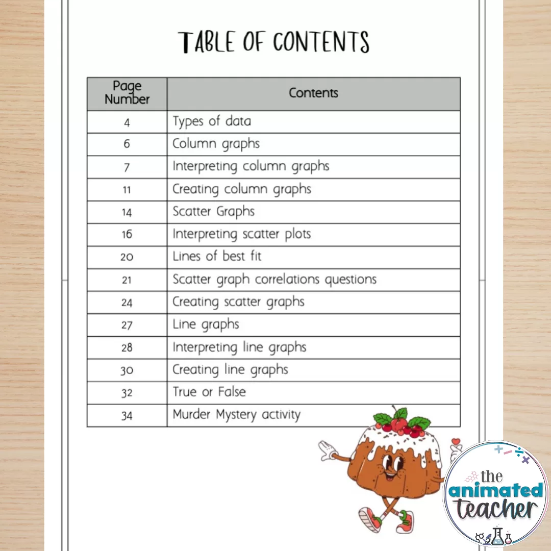 Christmas graphing worksheets science booklet